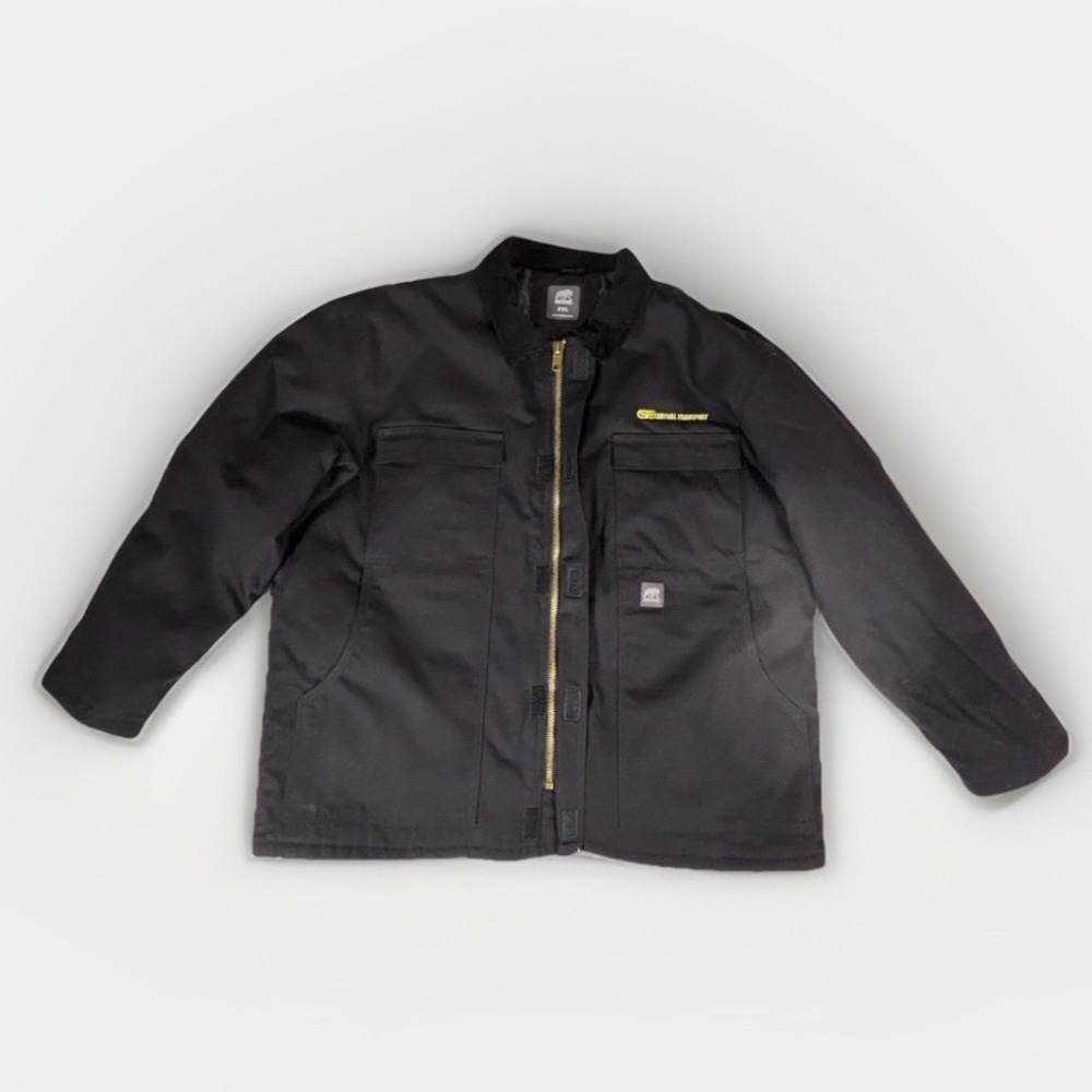 Berne Workwear Barn Coat Jacket Mens 2XL Black Quilted Lined‎ Corduroy Collar
